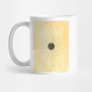 Abstract mustard sun Mug